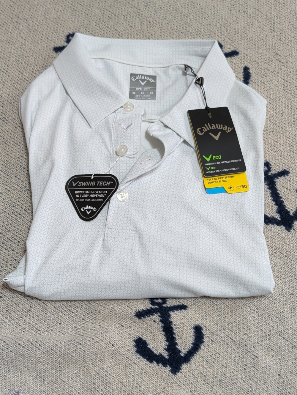 Callaway Men’s White Lightweight Golf Polo